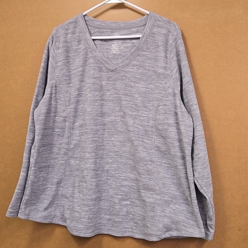 St. Johns Bay Size 1X Grey Longsleeve Fleece Top